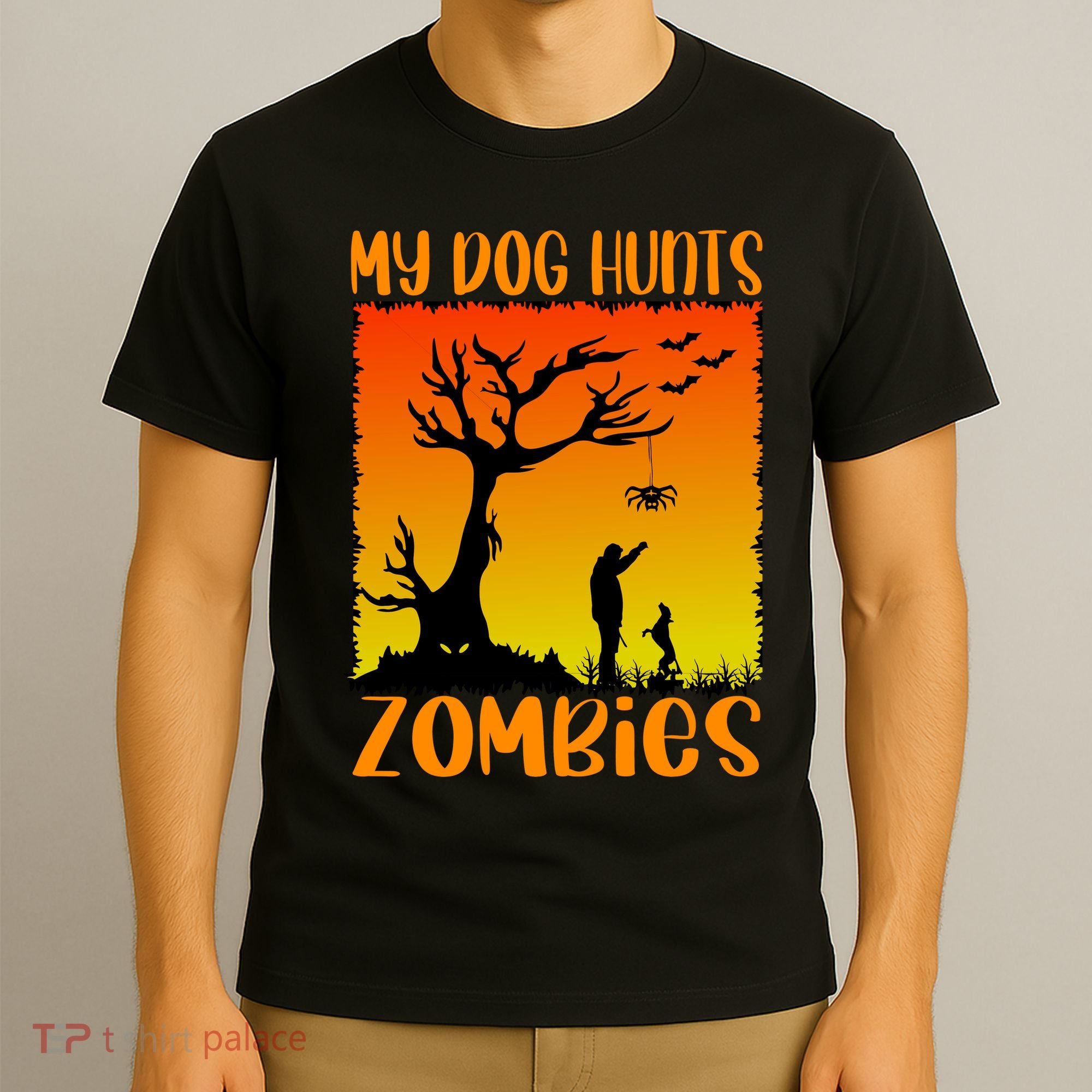 My Dog Hunts Zombies Halloween T-Shirt