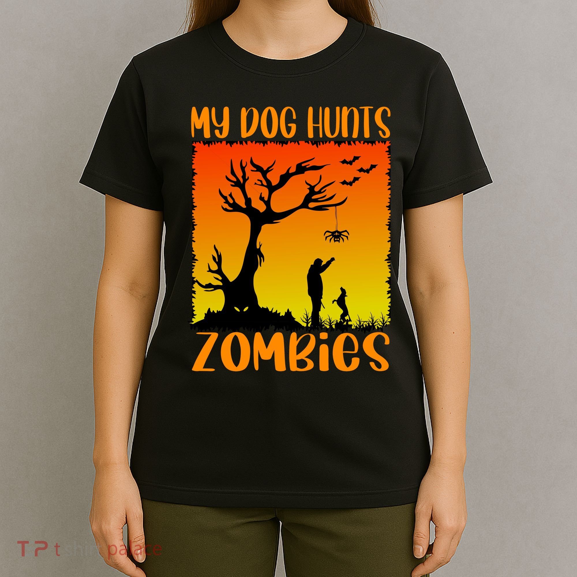My Dog Hunts Zombies Halloween T-Shirt