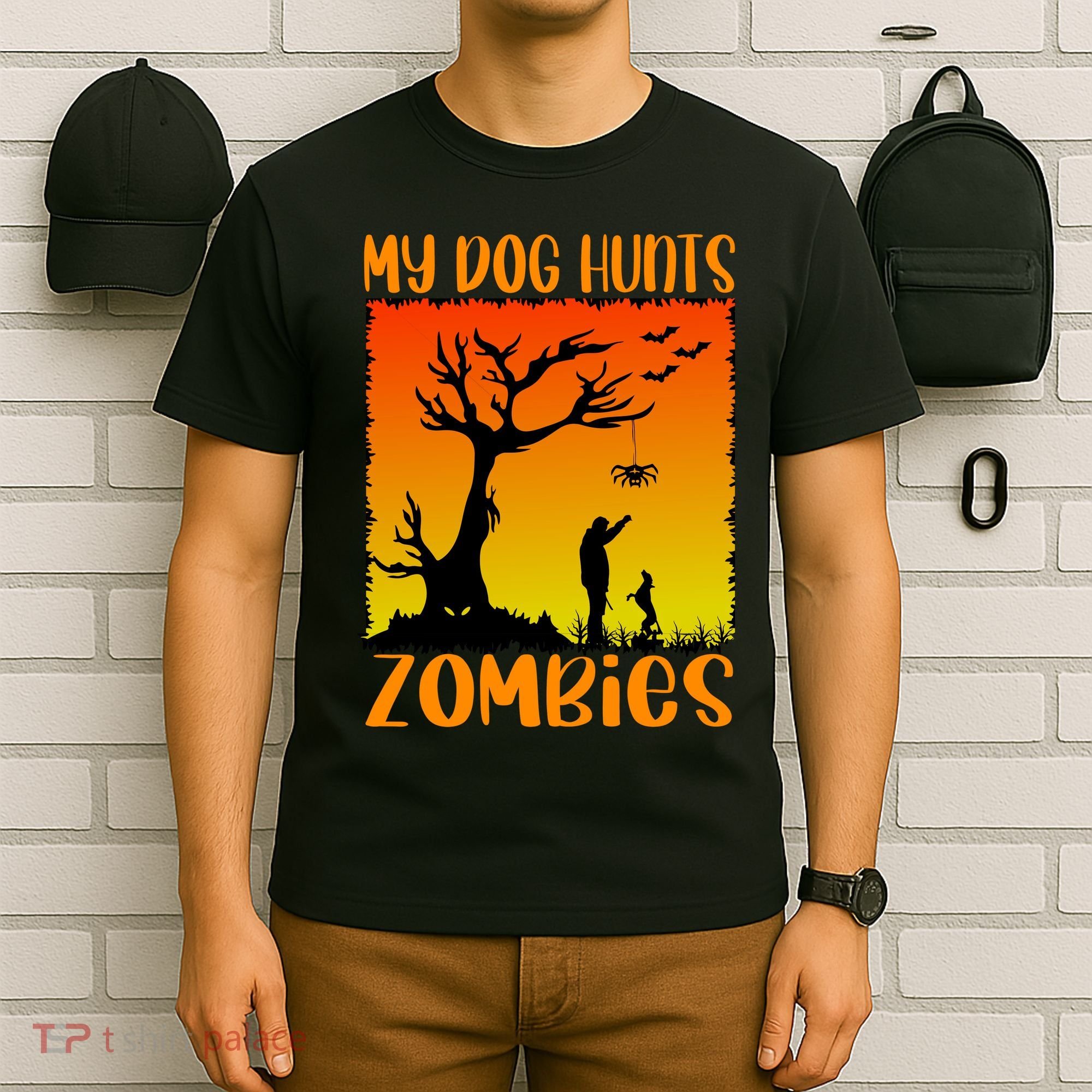 My Dog Hunts Zombies Halloween T-Shirt