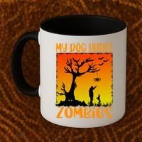 My Dog Hunts Zombies Halloween Coffee Mug thumb 2