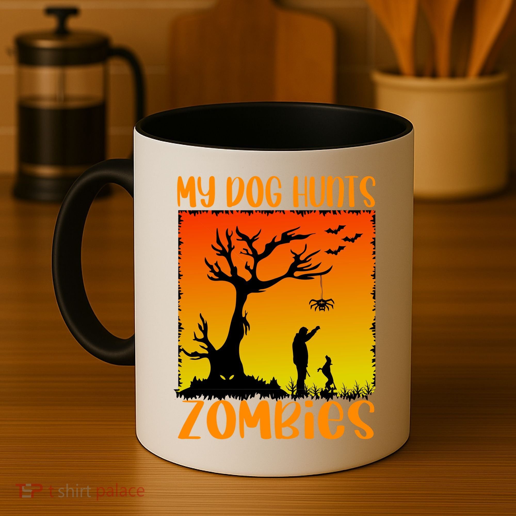 My Dog Hunts Zombies Halloween Coffee Mug