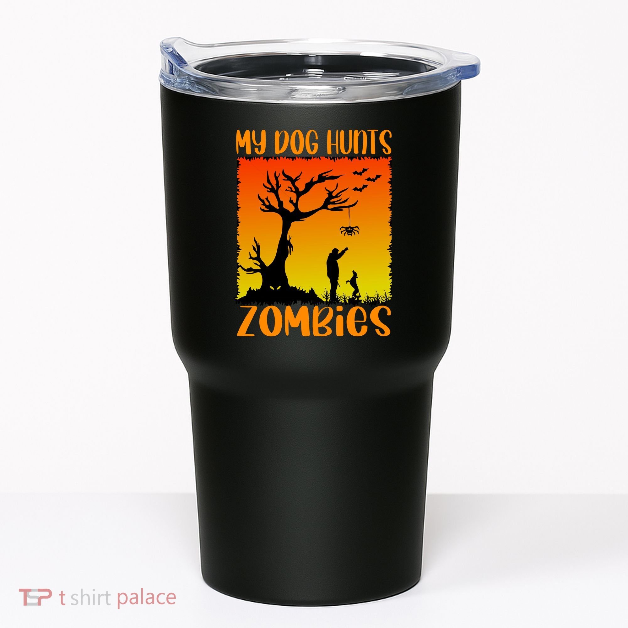 My Dog Hunts Zombies Halloween Tumbler