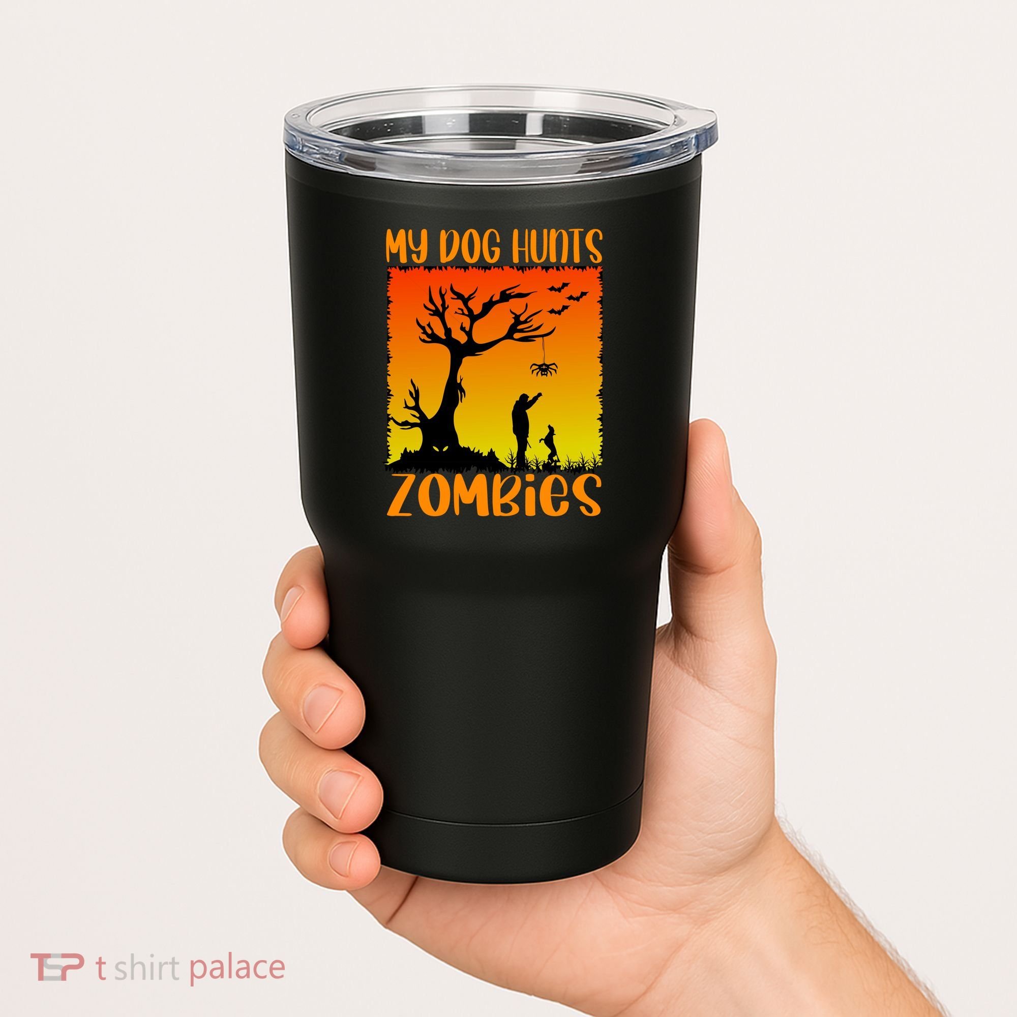 My Dog Hunts Zombies Halloween Tumbler