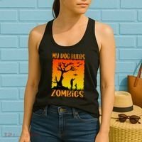 My Dog Hunts Zombies Halloween Women's Tank Top thumb 2