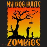 My Dog Hunts Zombies Halloween Hat thumb 2