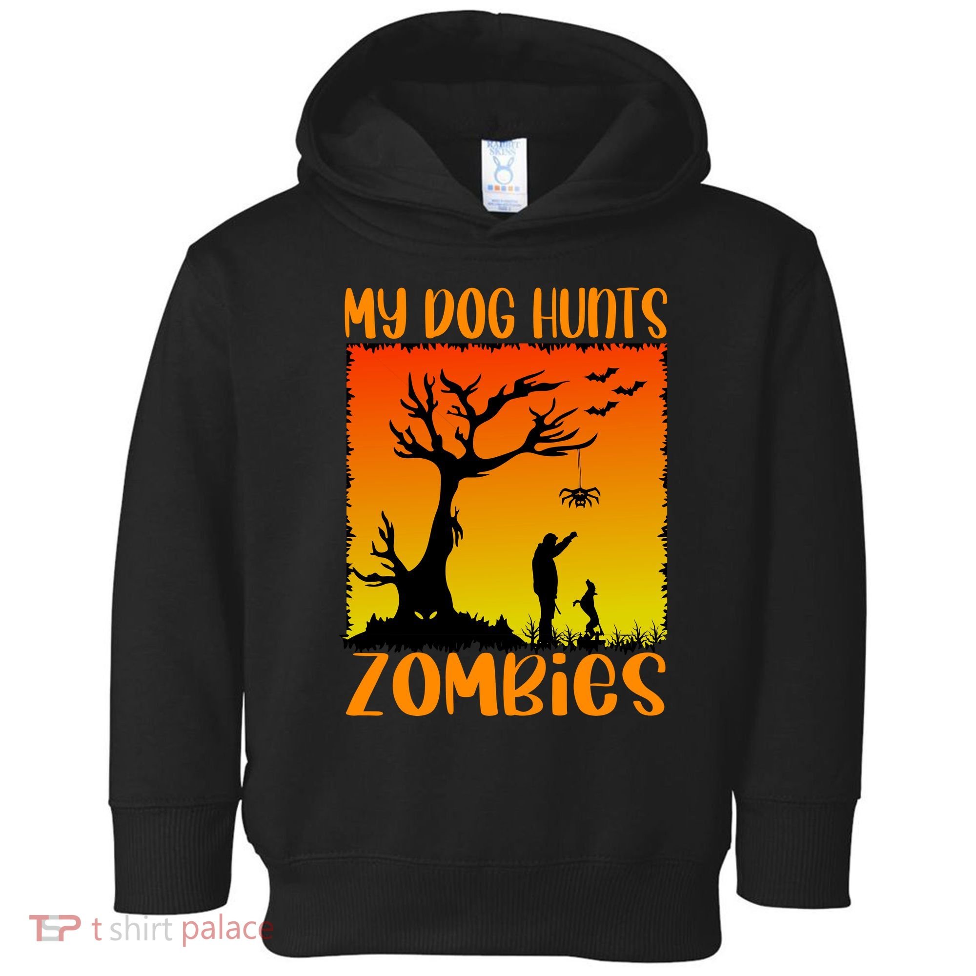 My Dog Hunts Zombies Halloween Toddler Hoodie