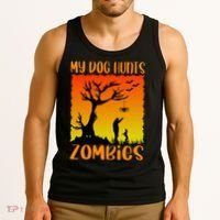 My Dog Hunts Zombies Halloween Tank Top thumb 3