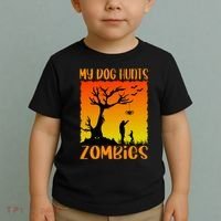 My Dog Hunts Zombies Halloween Toddler T-Shirt thumb 2