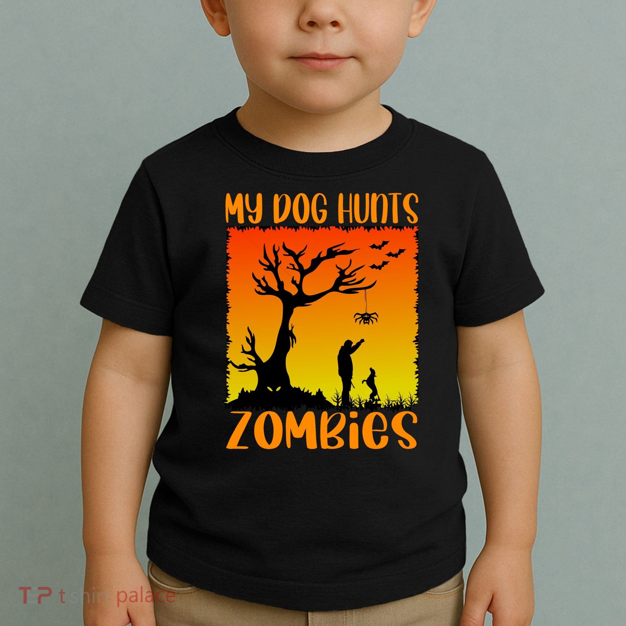 My Dog Hunts Zombies Halloween Toddler T-Shirt