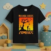 My Dog Hunts Zombies Halloween Toddler T-Shirt thumb 3