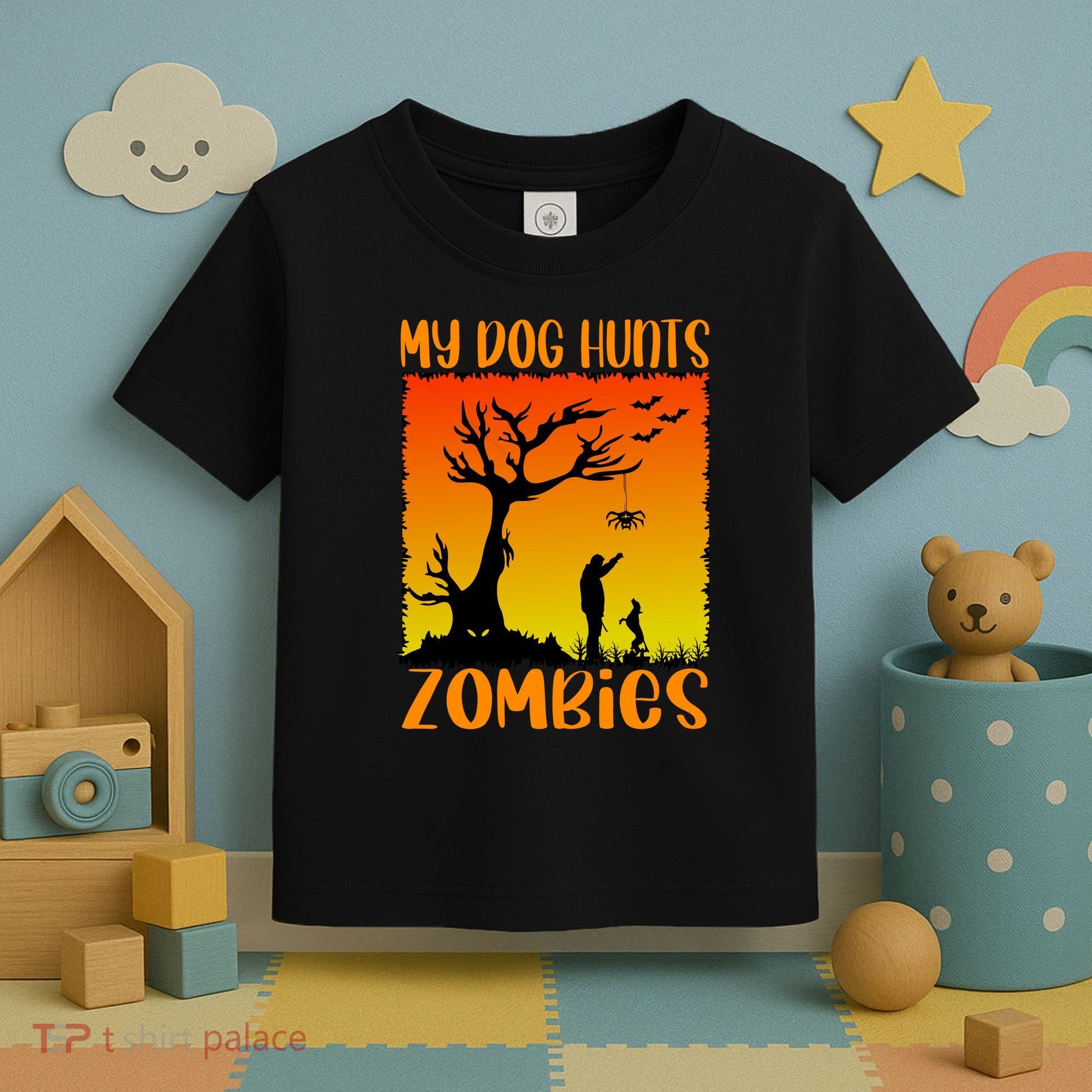 My Dog Hunts Zombies Halloween Toddler T-Shirt
