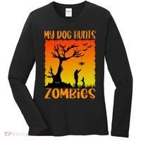 My Dog Hunts Zombies Halloween Women's Long Sleeve Shirt thumb 0