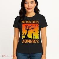 My Dog Hunts Zombies Halloween Women's T-Shirt thumb 4