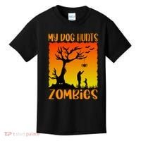 My Dog Hunts Zombies Halloween Kids T-Shirt thumb 0