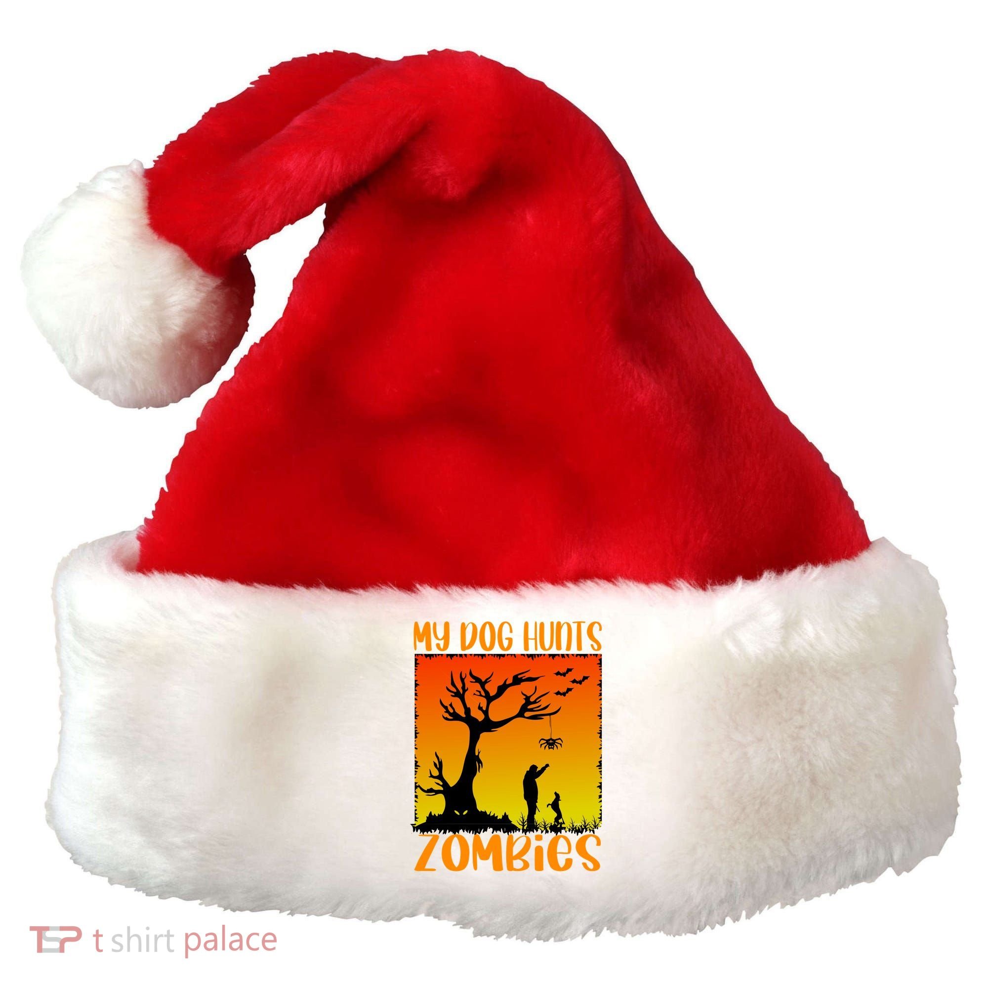 My Dog Hunts Zombies Halloween Santa Hat