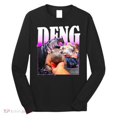 Moo Deng Hippo Baby Pygmy Funny Long Sleeve Shirt