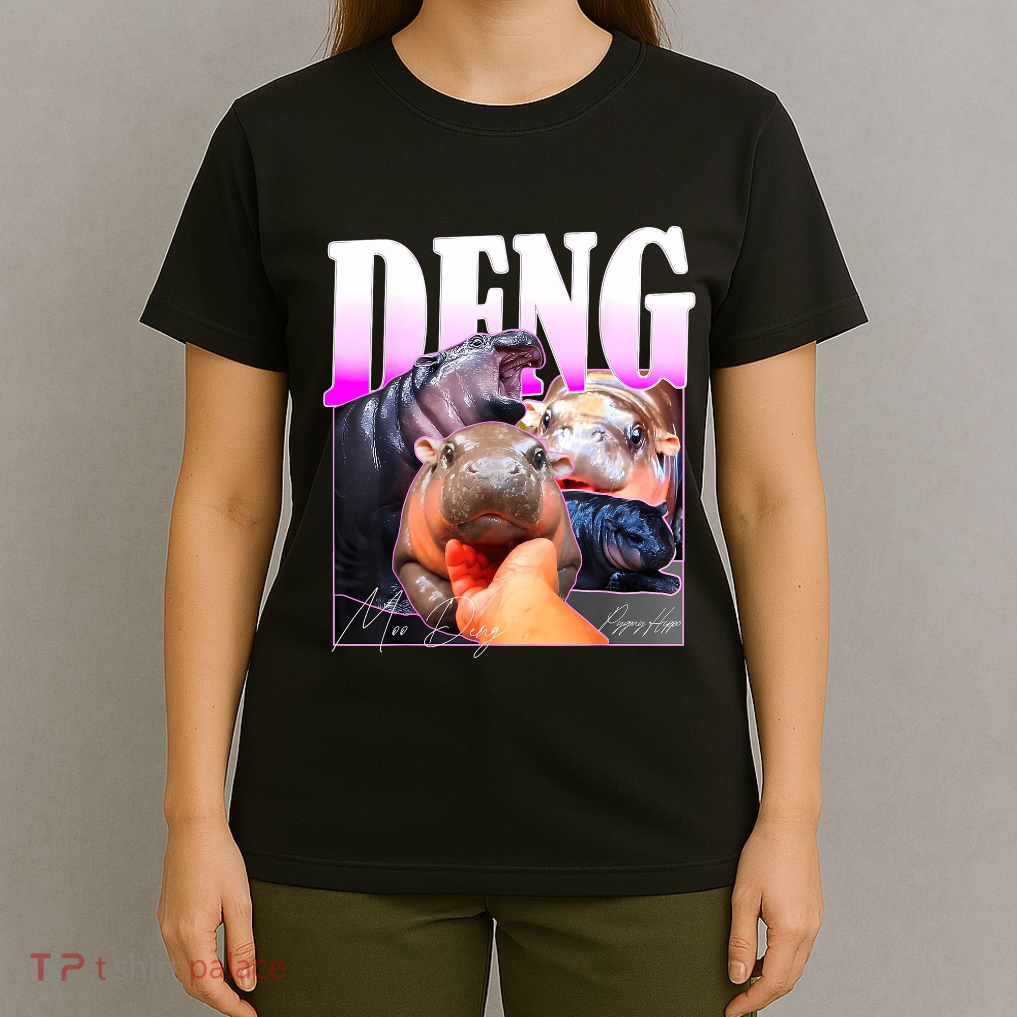 Moo Deng Hippo Baby Pygmy Funny T-Shirt