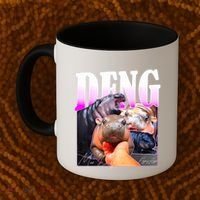 Moo Deng Hippo Baby Pygmy Funny Coffee Mug thumb 2