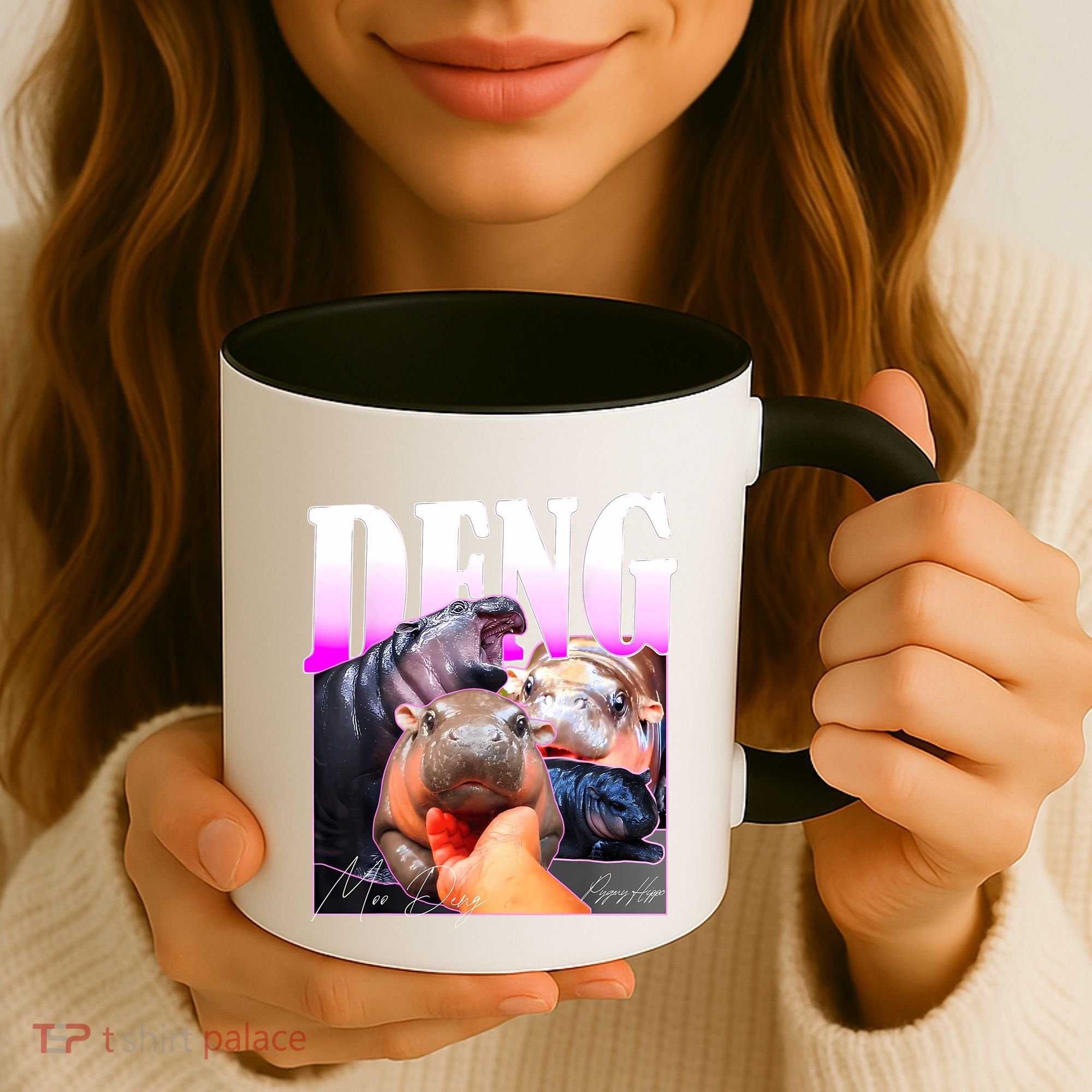 Moo Deng Hippo Baby Pygmy Funny Coffee Mug