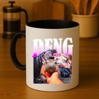 Moo Deng Hippo Baby Pygmy Funny Coffee Mug thumb 4