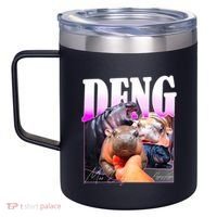 Moo Deng Hippo Baby Pygmy Funny 12oz Stainless Steel Coffee Mug thumb 2