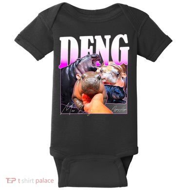 Moo Deng Hippo Baby Pygmy Funny Baby Bodysuit
