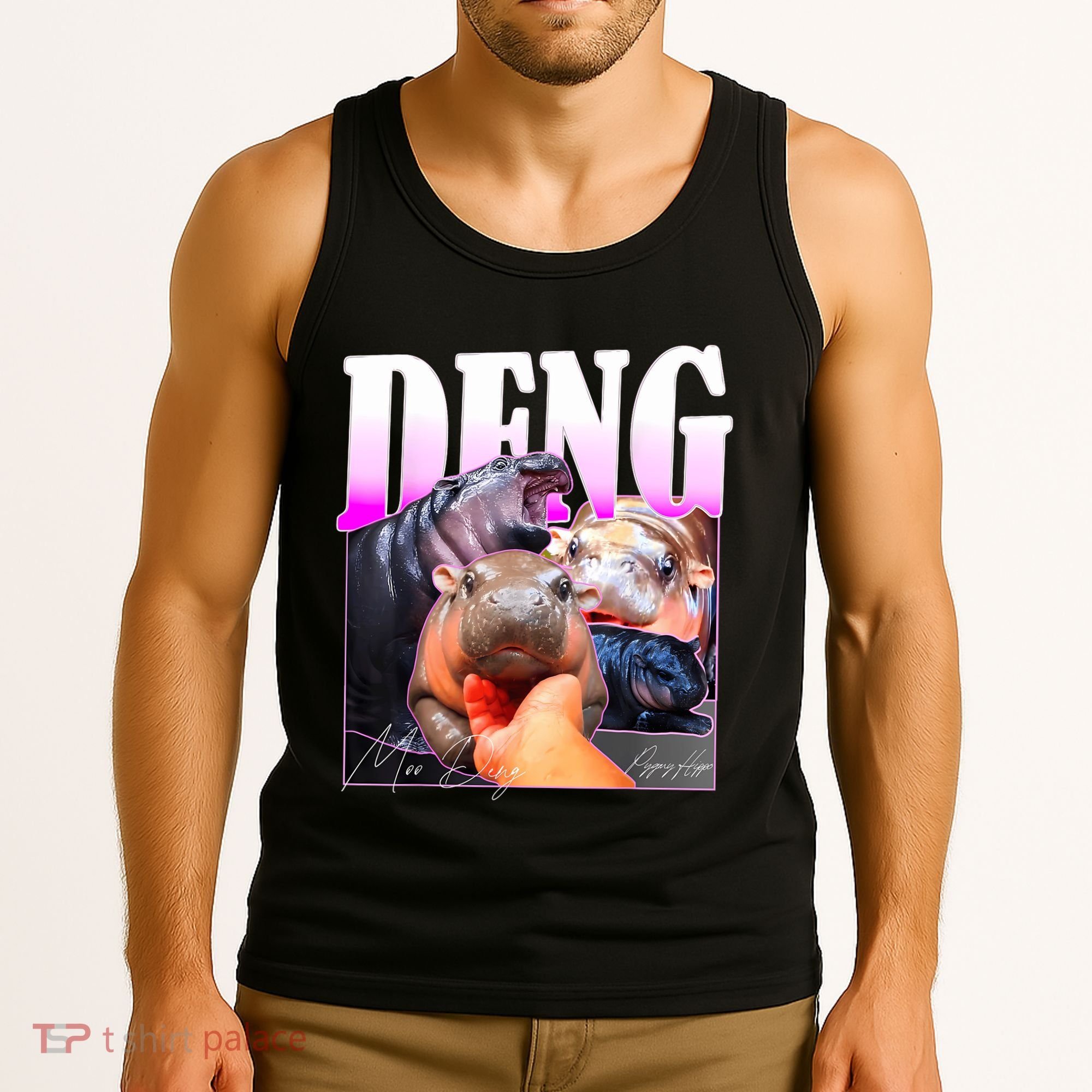 Moo Deng Hippo Baby Pygmy Funny Tank Top