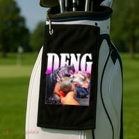 Moo Deng Hippo Baby Pygmy Funny Golf Towel thumb 2