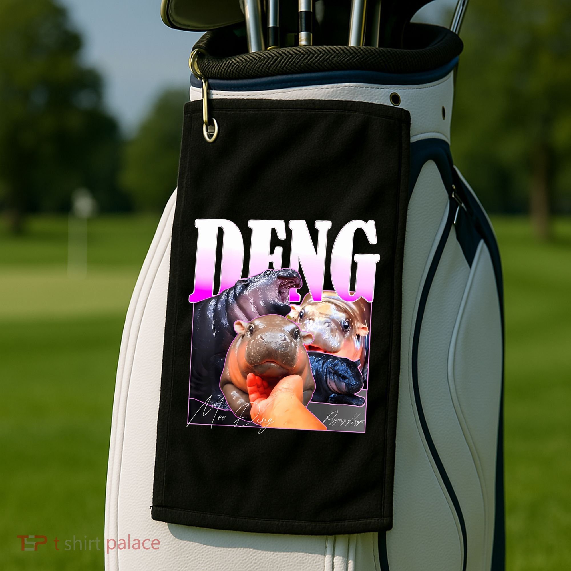 Moo Deng Hippo Baby Pygmy Funny Golf Towel
