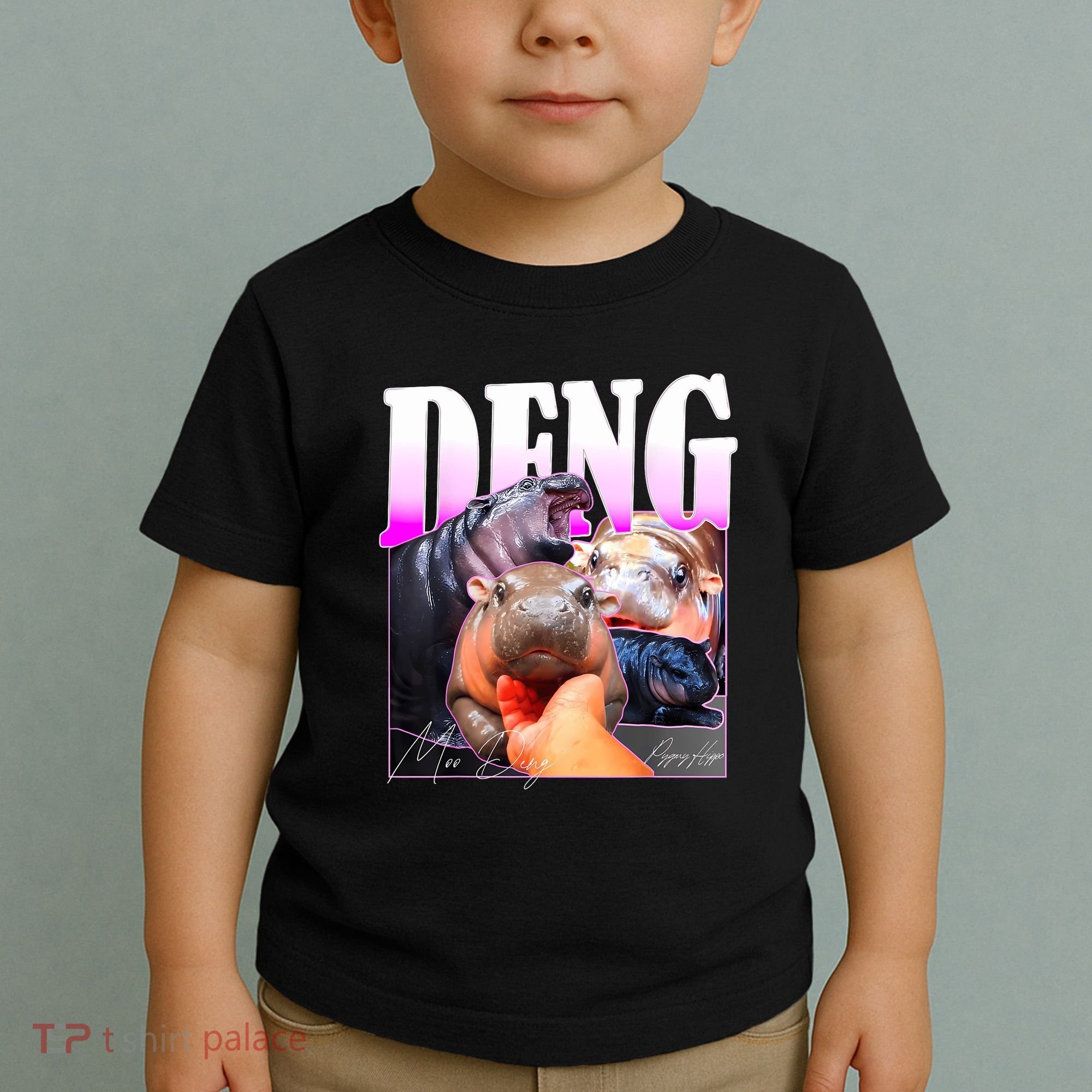 Moo Deng Hippo Baby Pygmy Funny Toddler T-Shirt