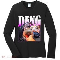 Moo Deng Hippo Baby Pygmy Funny Women's Long Sleeve Shirt thumb 0