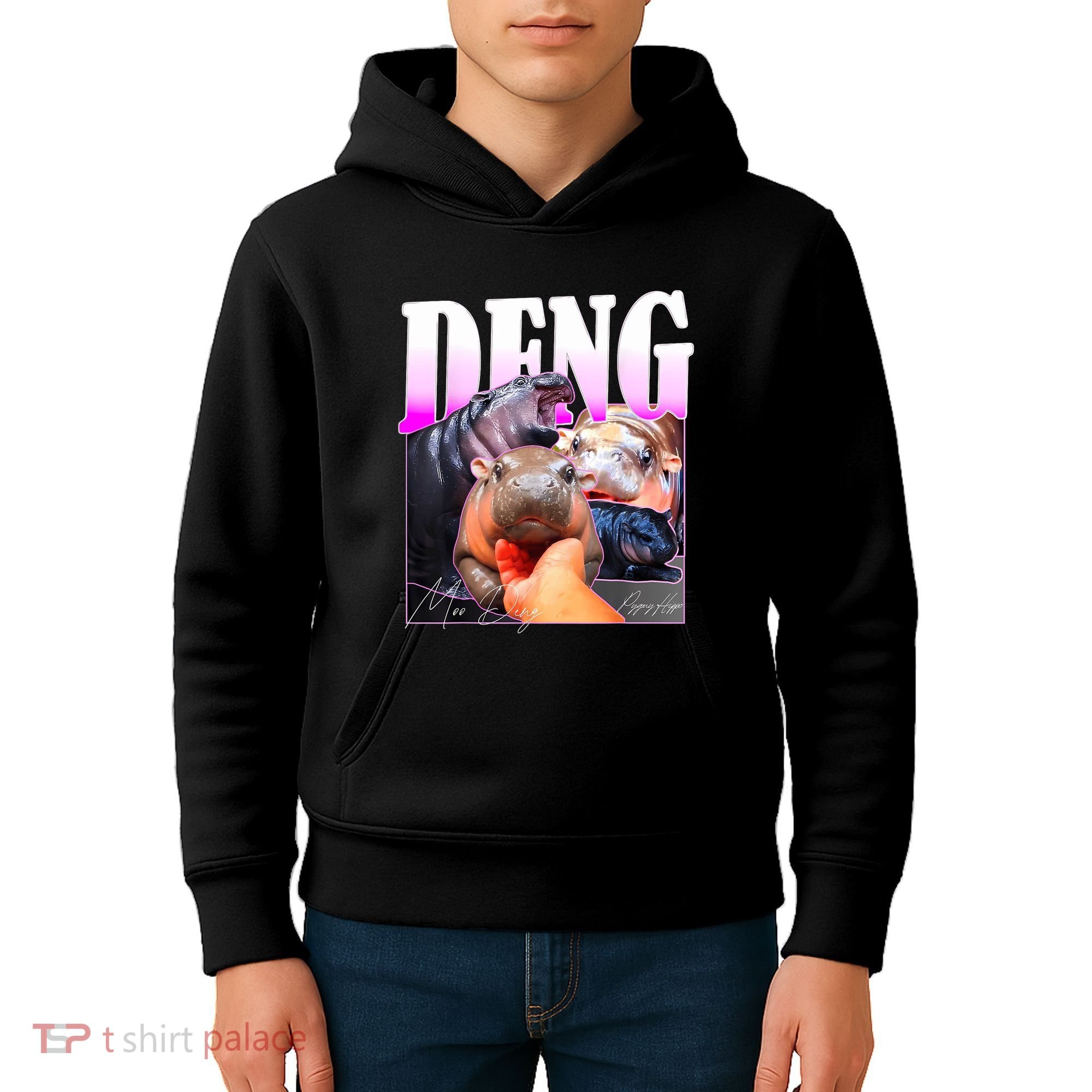 Moo Deng Hippo Baby Pygmy Funny Kids Hoodie