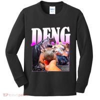 Moo Deng Hippo Baby Pygmy Funny Kids Long Sleeve Shirt thumb 0