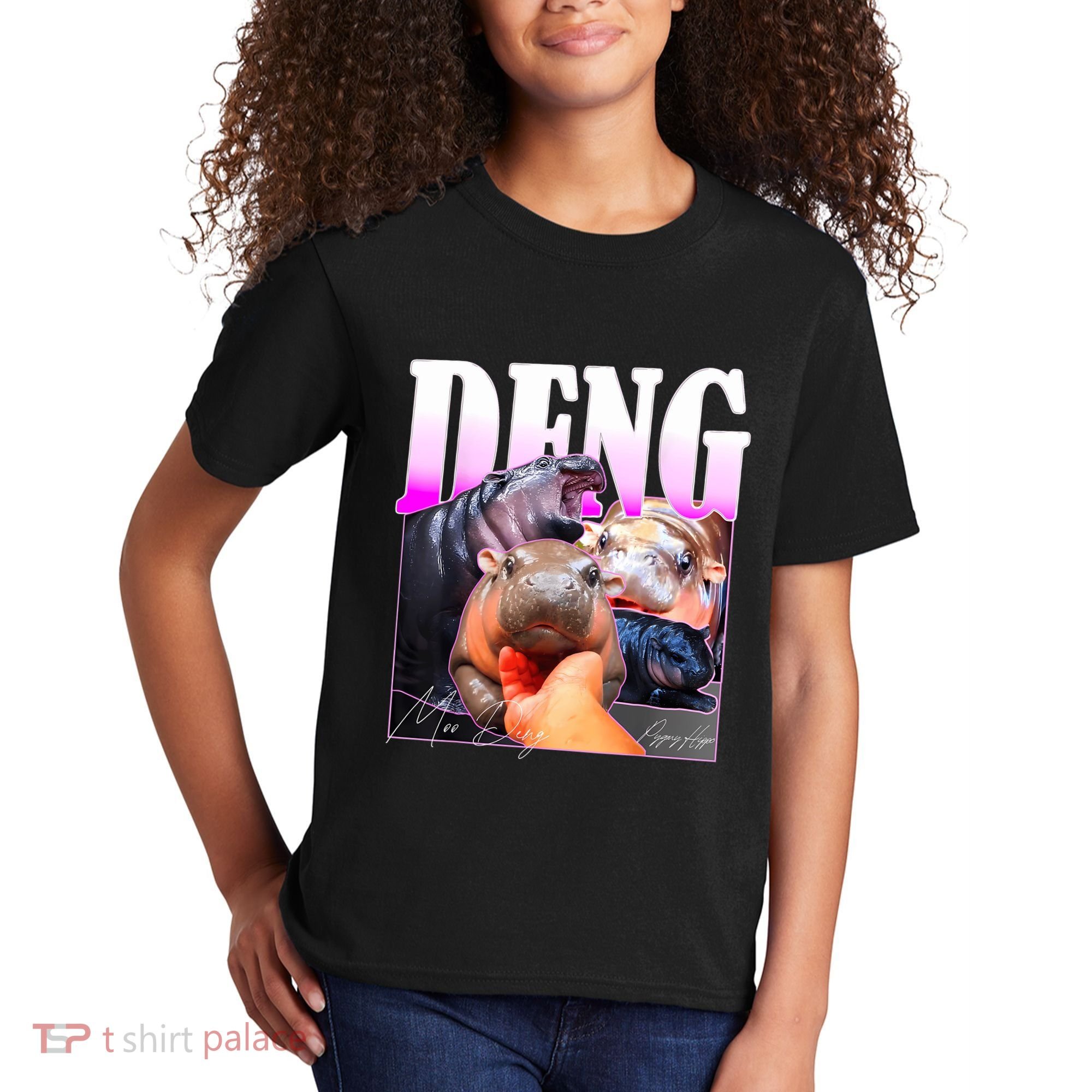 Moo Deng Hippo Baby Pygmy Funny Kids T-Shirt
