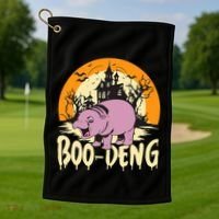 Moo Deng Halloween Boo Deng Halloween Golf Towel thumb 1