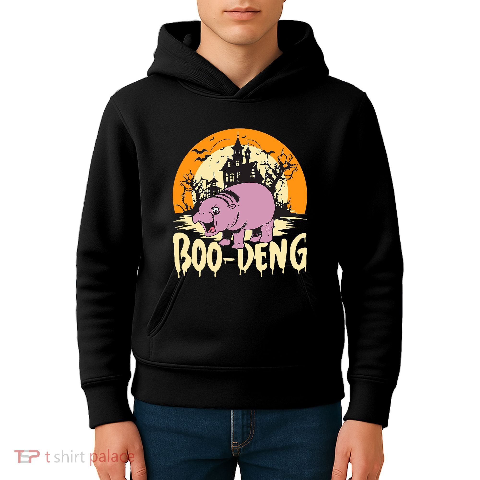 Moo Deng Halloween Boo Deng Halloween Kids Hoodie