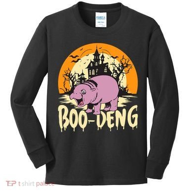 Moo Deng Halloween Boo Deng Halloween Kids Long Sleeve Shirt