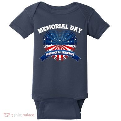 Memorial Day Honor Our Fallen Heroes Baby Bodysuit