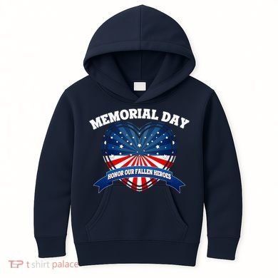 Memorial Day Honor Our Fallen Heroes Kids Hoodie