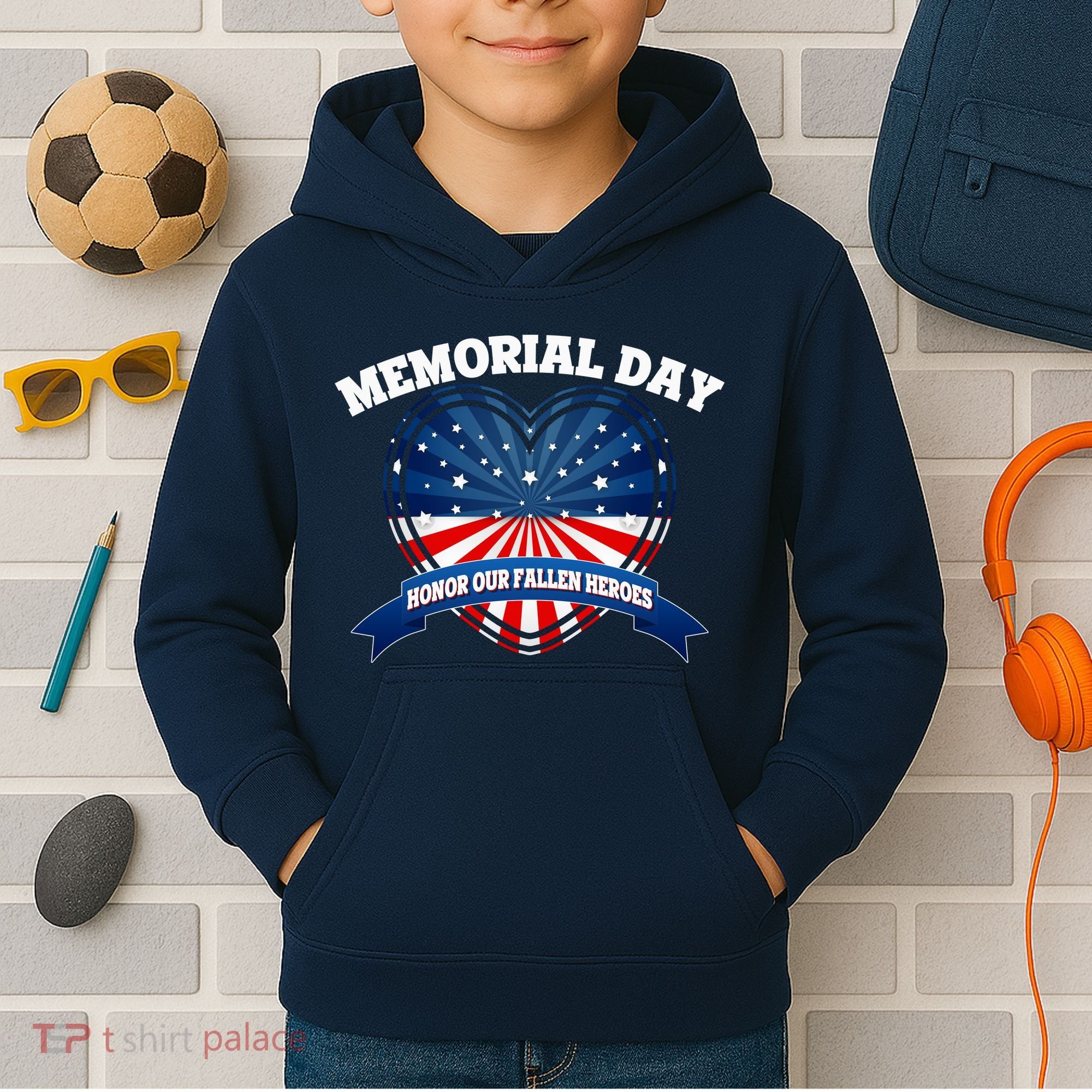 Memorial Day Honor Our Fallen Heroes Kids Hoodie