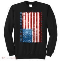 Memorial Day Honor And Remember Distressed USA American Flag Sweatshirt thumb 0