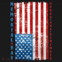 Memorial Day Honor And Remember Distressed USA American Flag Button thumb 1