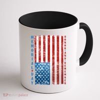 Memorial Day Honor And Remember Distressed USA American Flag Coffee Mug thumb 1