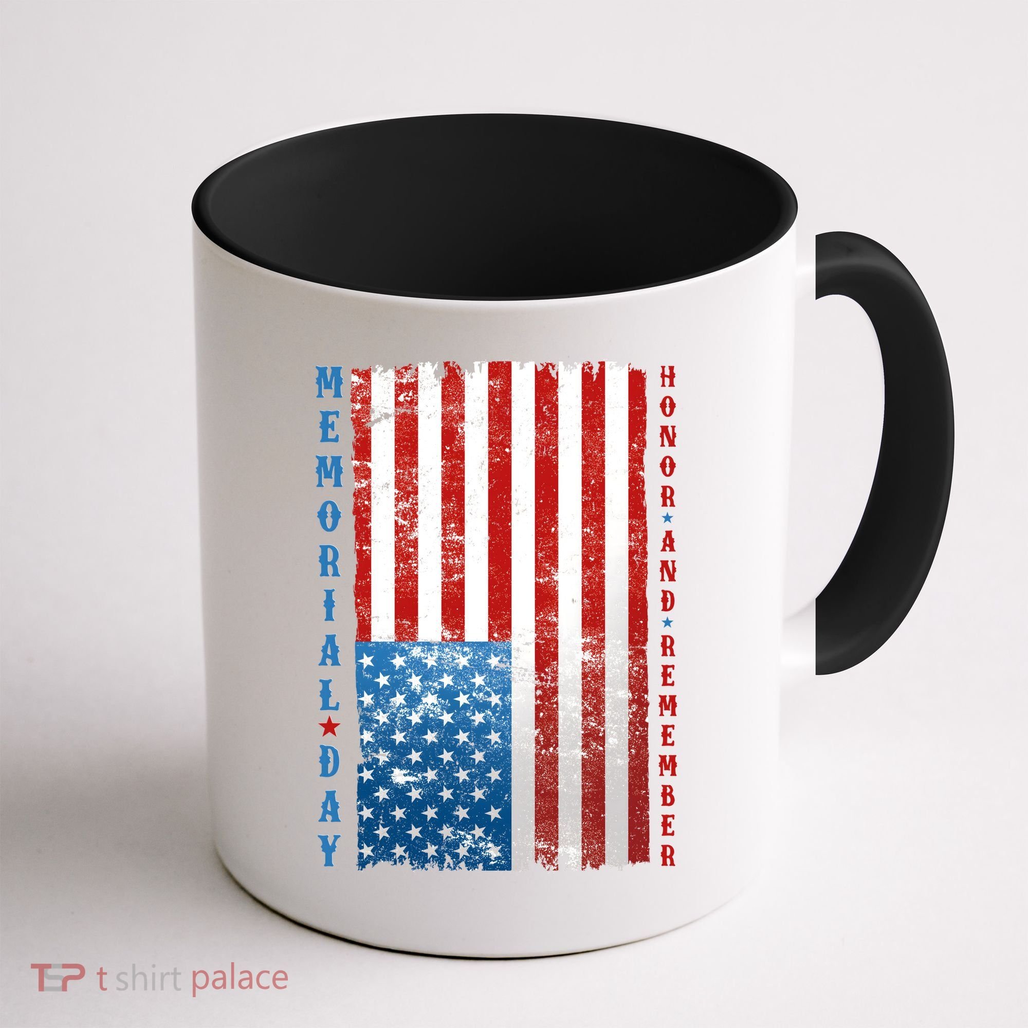 Memorial Day Honor And Remember Distressed USA American Flag Coffee Mug