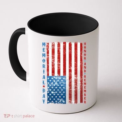 Memorial Day Honor And Remember Distressed USA American Flag Coffee Mug