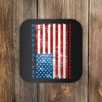 Memorial Day Honor And Remember Distressed USA American Flag Coaster thumb 0
