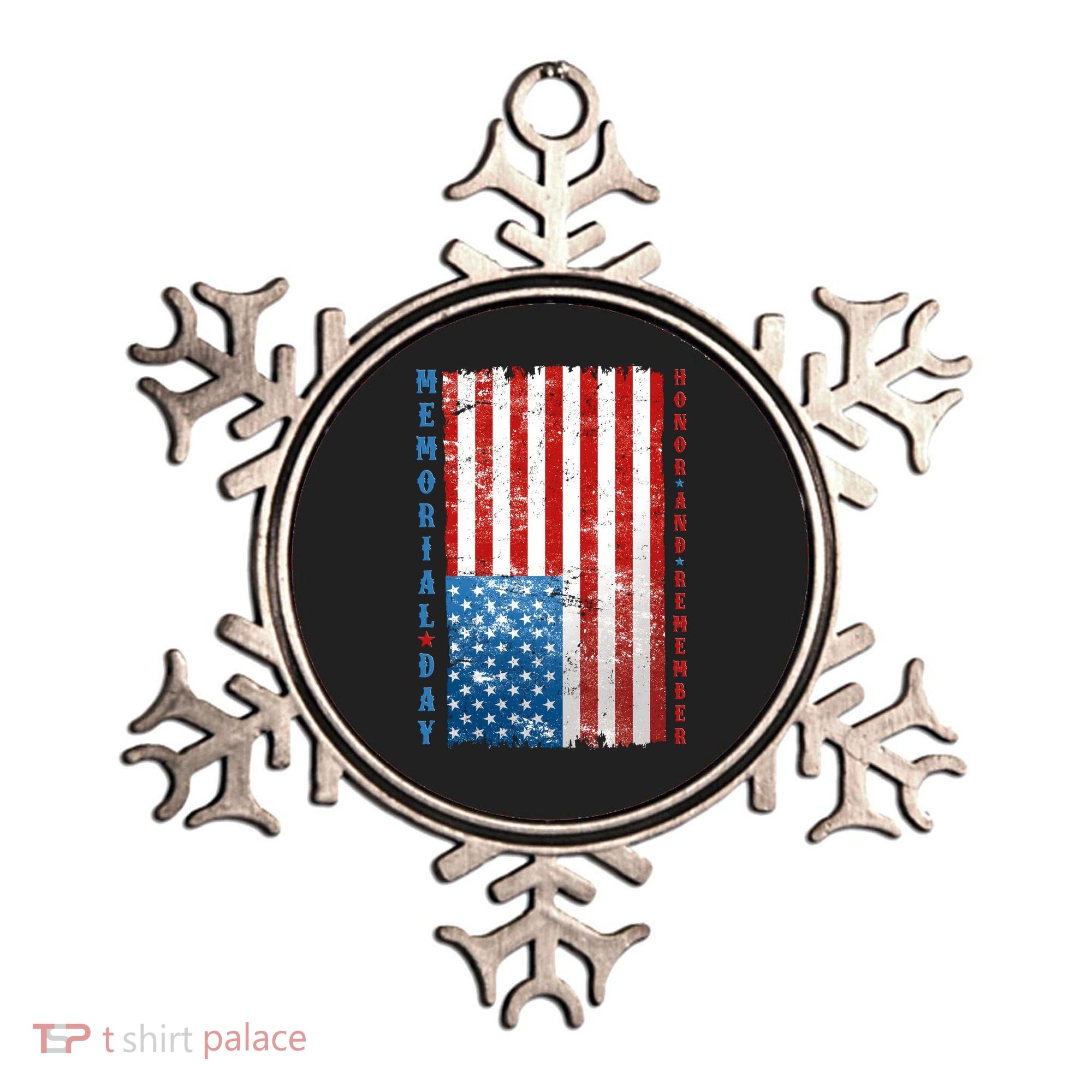 Memorial Day Honor And Remember Distressed USA American Flag Ornament
