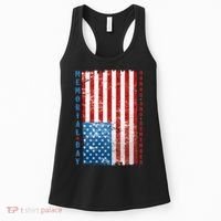 Memorial Day Honor And Remember Distressed USA American Flag Women's Tank Top thumb 0