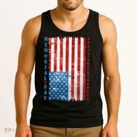 Memorial Day Honor And Remember Distressed USA American Flag Tank Top thumb 3