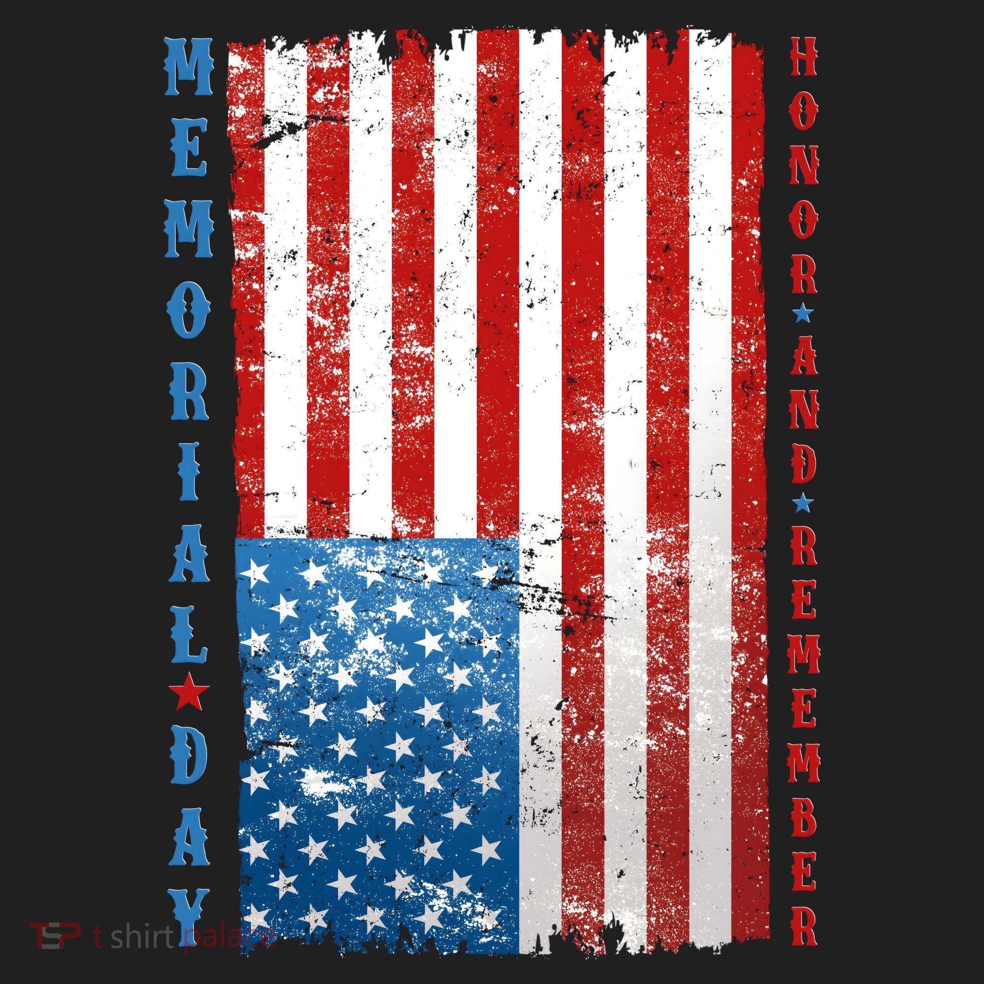 Memorial Day Honor And Remember Distressed USA American Flag Golf Towel